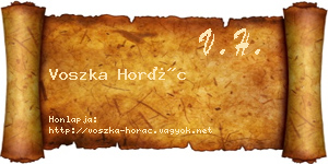 Voszka Horác névjegykártya